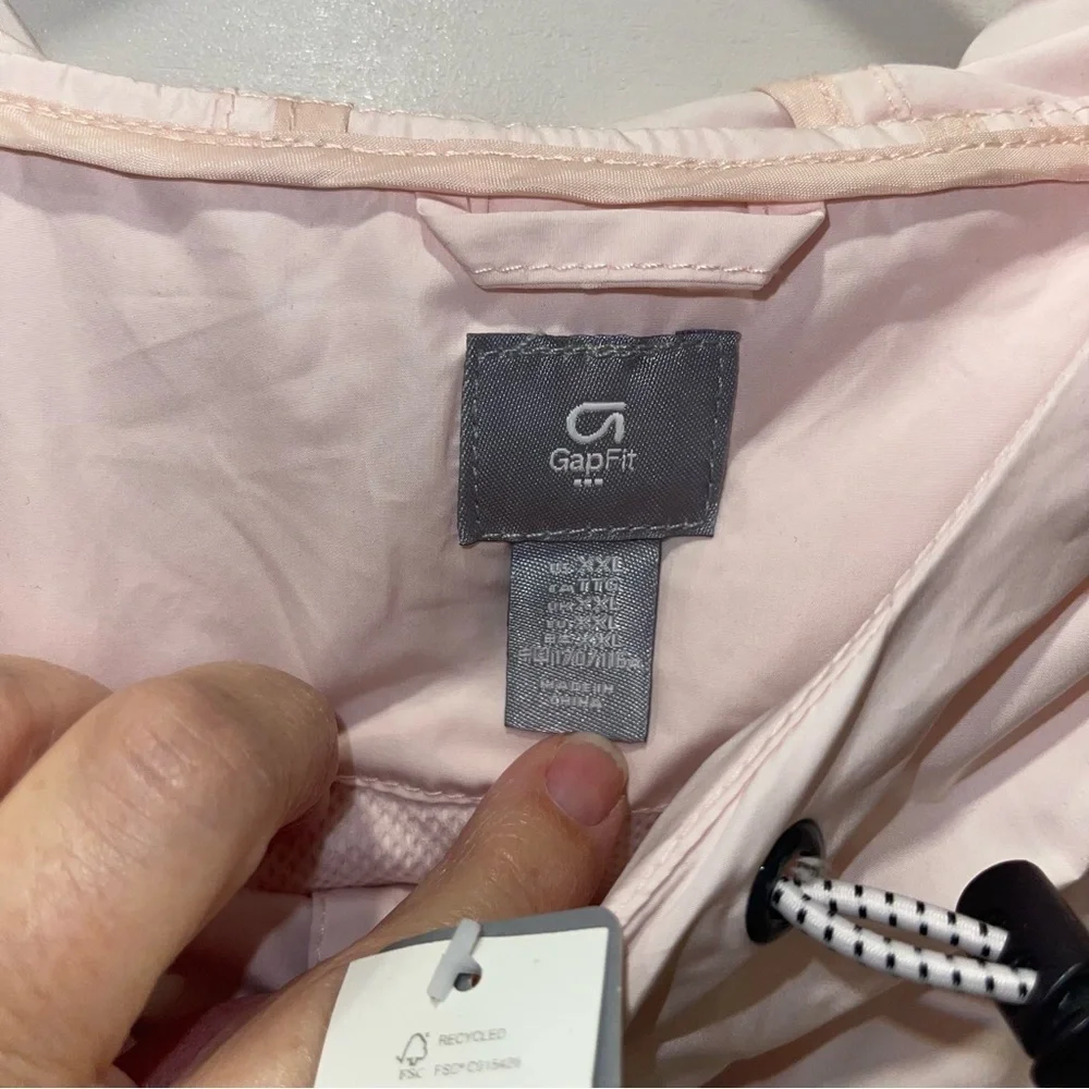 GAP Fit Women's Soft Pink Utility Windbreaker Hooded Jacket Size XXL NWT